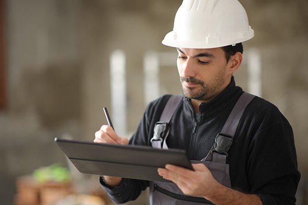 Sanitari con tablet per ordini online nel negozio professionale di Sanitas Troesch