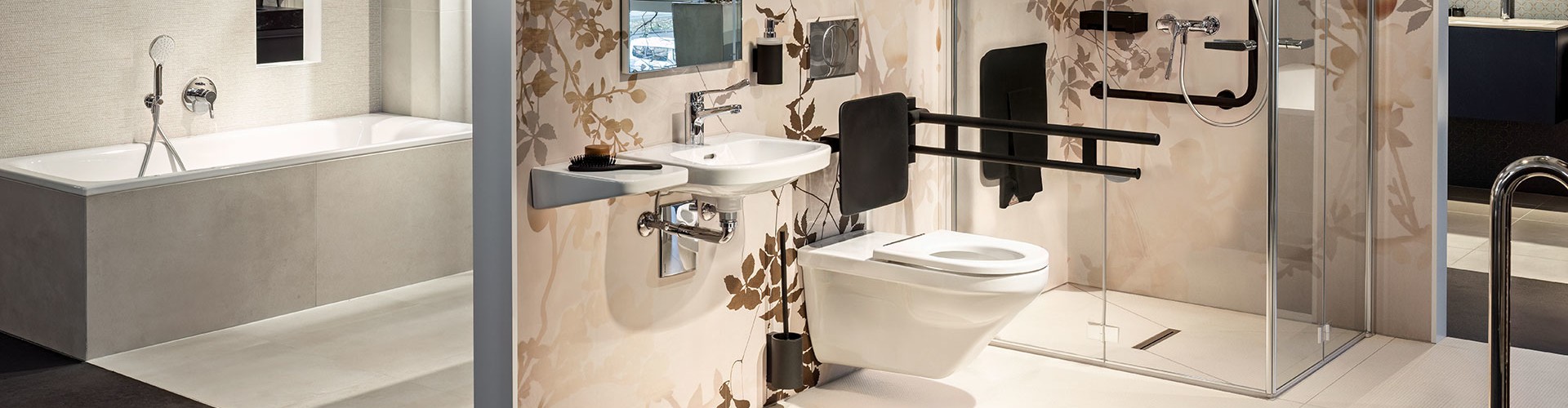 Une salle de bains sans obstacles.